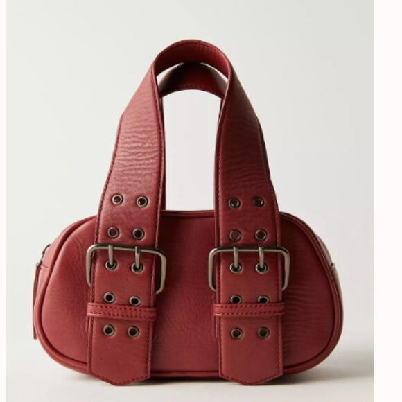 Free People 🆕️Leather Bag🔖Oxblood Say Yes Bag - Picture 1 of 12